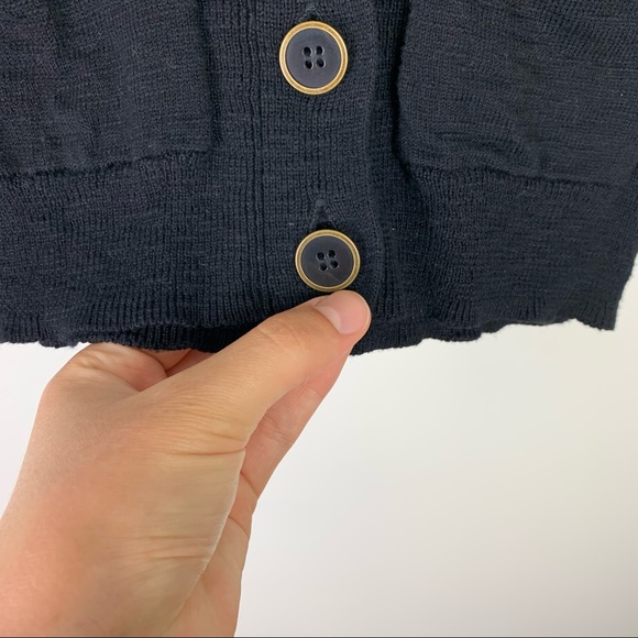 Pink Rose Black Short Slve V-Neck Button Cardigan - Picture 6 of 8